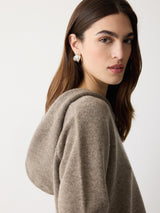 Wool Blend Hooded Jumper | Taupe