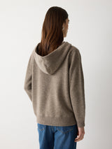 Wool Blend Hooded Jumper | Taupe