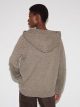 Wool Blend Hooded Jumper | Taupe