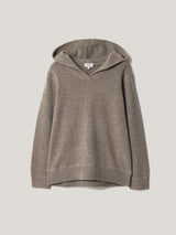 Wool Blend Hooded Jumper | Taupe