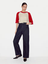 Merino Raglan Short Sleeve Jumper | Red