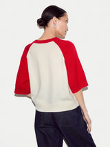 Merino Raglan Short Sleeve Jumper | Red