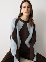 Argyle Diamond Jumper | Brown