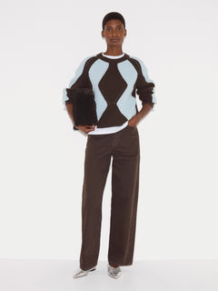 Argyle Diamond Jumper | Brown