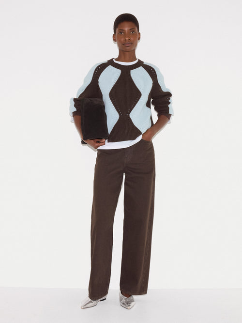 Argyle Diamond Jumper | Brown
