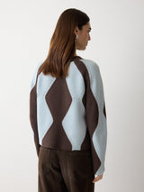 Argyle Diamond Jumper | Brown