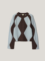 Argyle Diamond Jumper | Brown