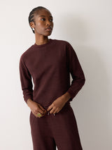 Textured Cotton Slub Sweatshirt | Purple