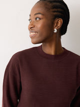 Textured Cotton Slub Sweatshirt | Purple