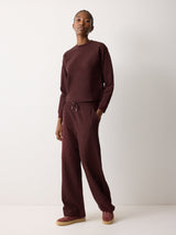 Textured Cotton Slub Sweatshirt | Purple