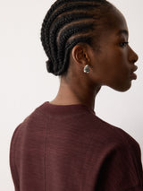 Textured Cotton Slub Sweatshirt | Purple