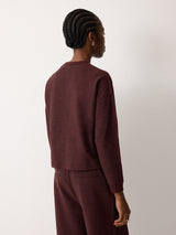 Textured Cotton Slub Sweatshirt | Purple
