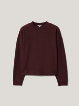 Textured Cotton Slub Sweatshirt | Purple