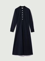 Heavy Jersey Button Dress | Navy Jigsaw Heavy Jersey Button Dress | Navy Jigsaw