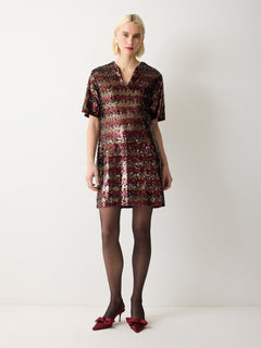 Stripe Sequin Mini Dress | Multi