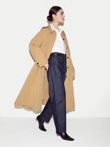 Naya Cotton A-line Trench Coat | Stone