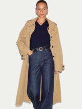 Naya Cotton A-line Trench Coat | Stone