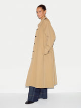 Naya Cotton A-line Trench Coat | Stone