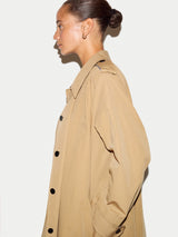 Naya Cotton A-line Trench Coat | Stone