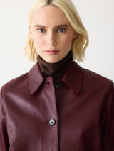 Eve Leather Cropped Jacket | Red