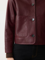 Eve Leather Cropped Jacket | Red