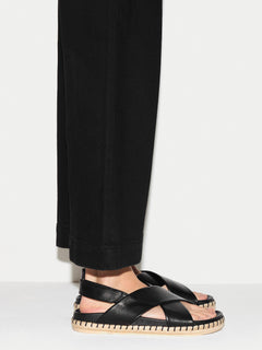 Cross Strap Espadrille Sandal | Black