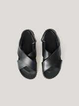 Cross Strap Espadrille Sandal | Black