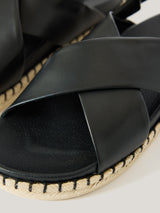 Cross Strap Espadrille Sandal | Black