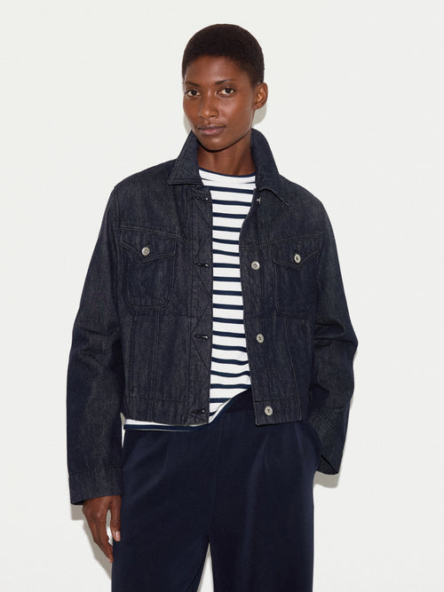 Denim Overstitch Jacket | Indigo