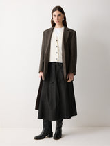 Chambray A Line Skirt | Black