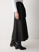 Chambray A Line Skirt | Black