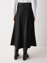 Chambray A Line Skirt | Black