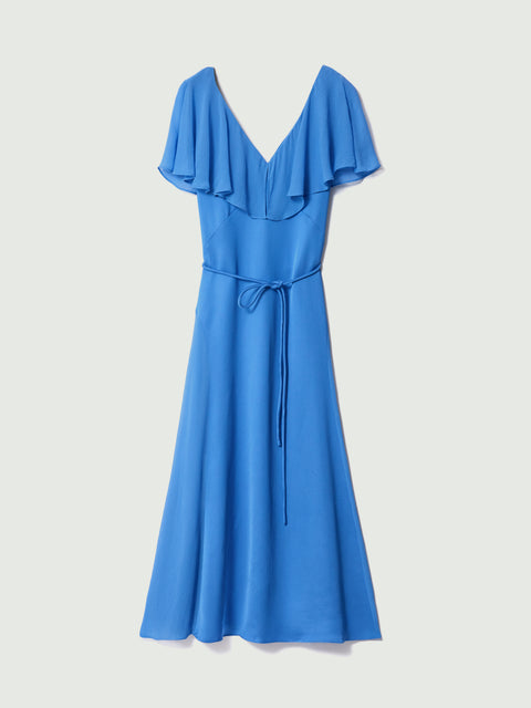 Sheer Cape Dress | Blue – Jigsaw