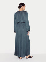 Recycled Satin U Neck Dress | Blue