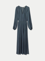 Recycled Satin U Neck Dress | Blue