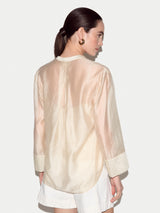 V Neck Sheer Top | Cream