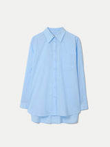 Cotton Voile Relaxed Shirt | Blue
