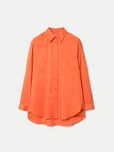 Cotton Voile Relaxed Shirt | Orange