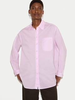 Cotton Voile Relaxed Shirt | Pink