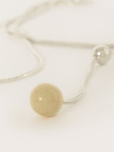 Long Resin Bead Necklace | Silver