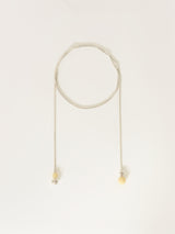 Long Resin Bead Necklace | Silver