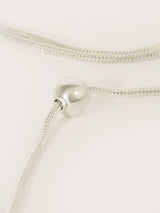 Long Resin Bead Necklace | Silver