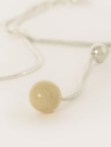 Long Resin Bead Necklace | Silver