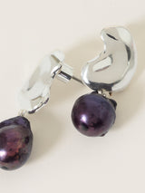Black Pearl Stud Earring | Silver