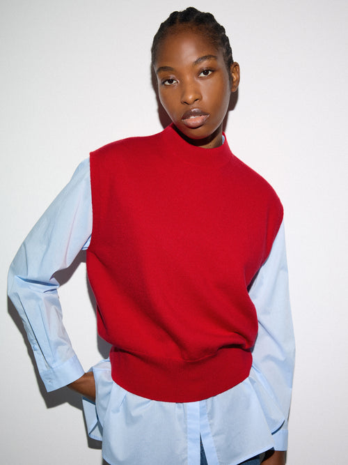 Merino Cocoon Tank | Red