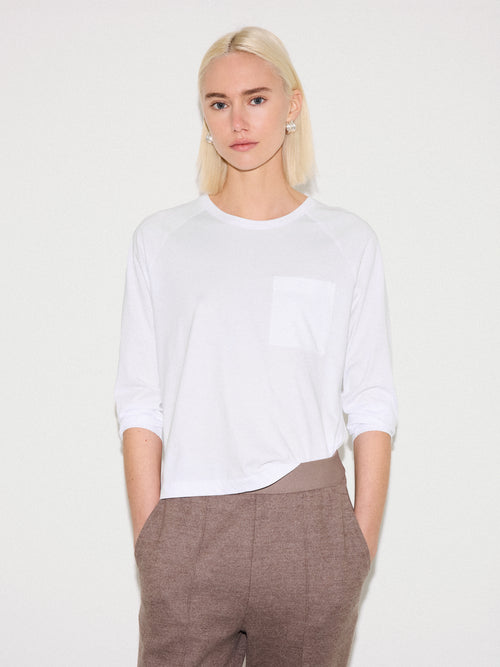 Long Sleeve Patch Pocket T-shirt | White