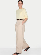 Long Sleeve Patch Pocket T-shirt | Pale Yellow