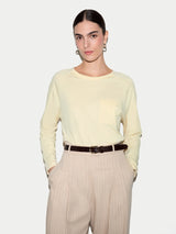 Long Sleeve Patch Pocket T-shirt | Pale Yellow