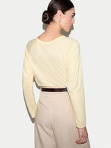 Long Sleeve Patch Pocket T-shirt | Pale Yellow