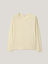 Long Sleeve Patch Pocket T-shirt | Pale Yellow